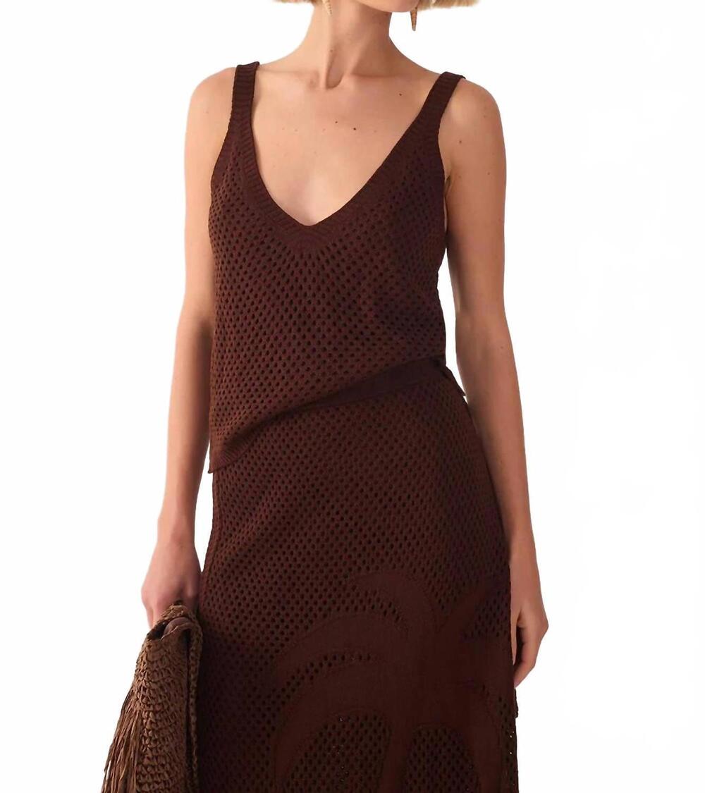 NEW DRESS TO oásis tank top in cedar brown